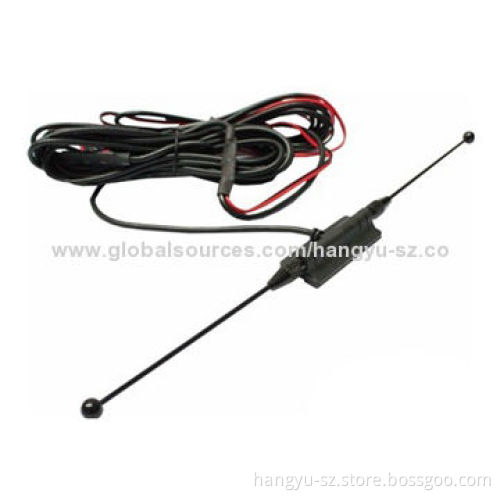VHF/UHF Antenna for Car TV with 28dBi Gain, Vertical Polarization, 12V DC Voltage
